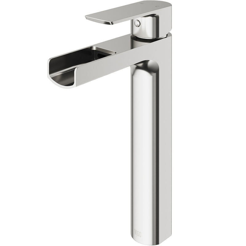 Amada 11-in Brushed Nickel Vessel Bathroom Faucet V9P4