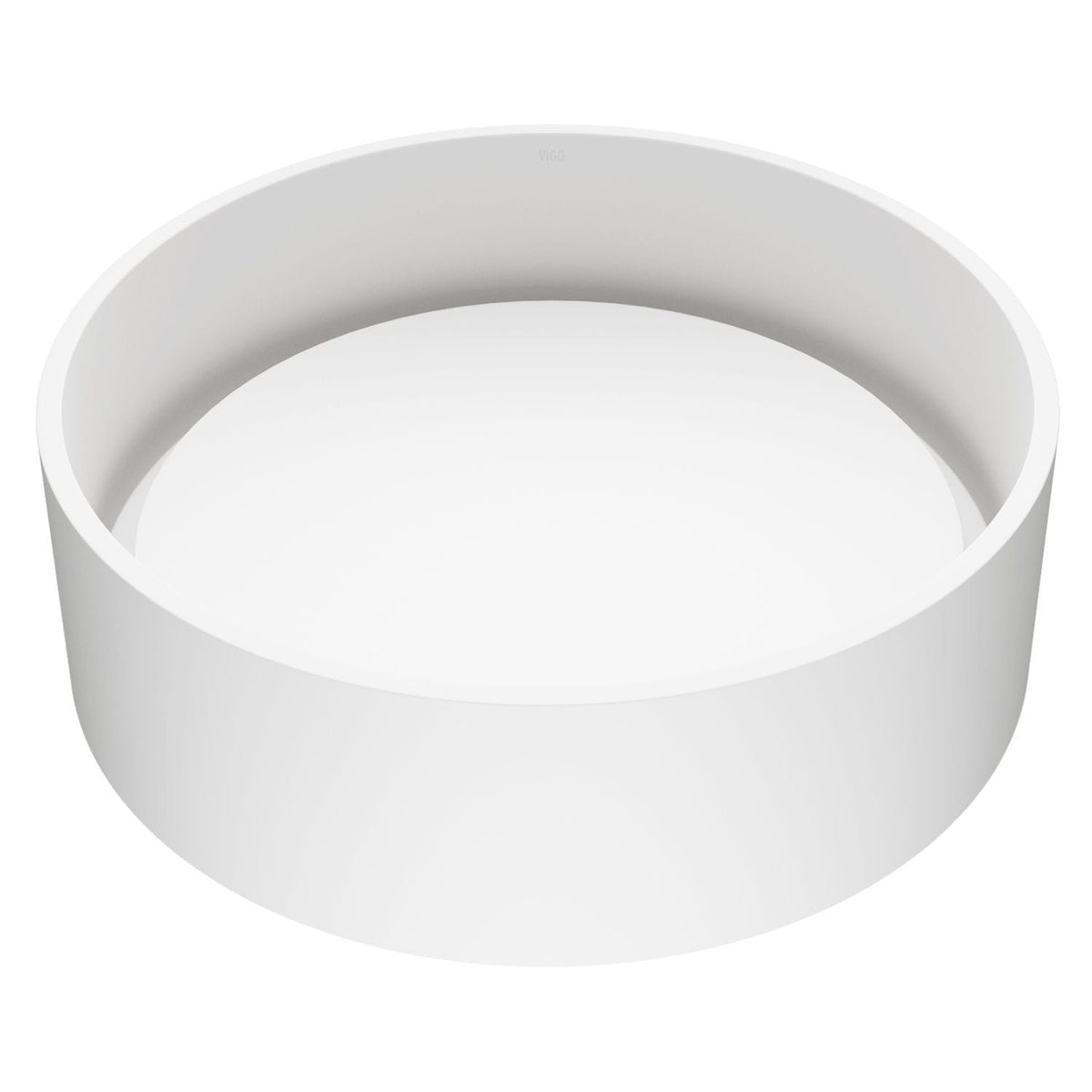 Anvil Matte Stone Round Composite Vessel Bathroom Sink/Basin with Deep Bowl, White R5I1 - product image 1