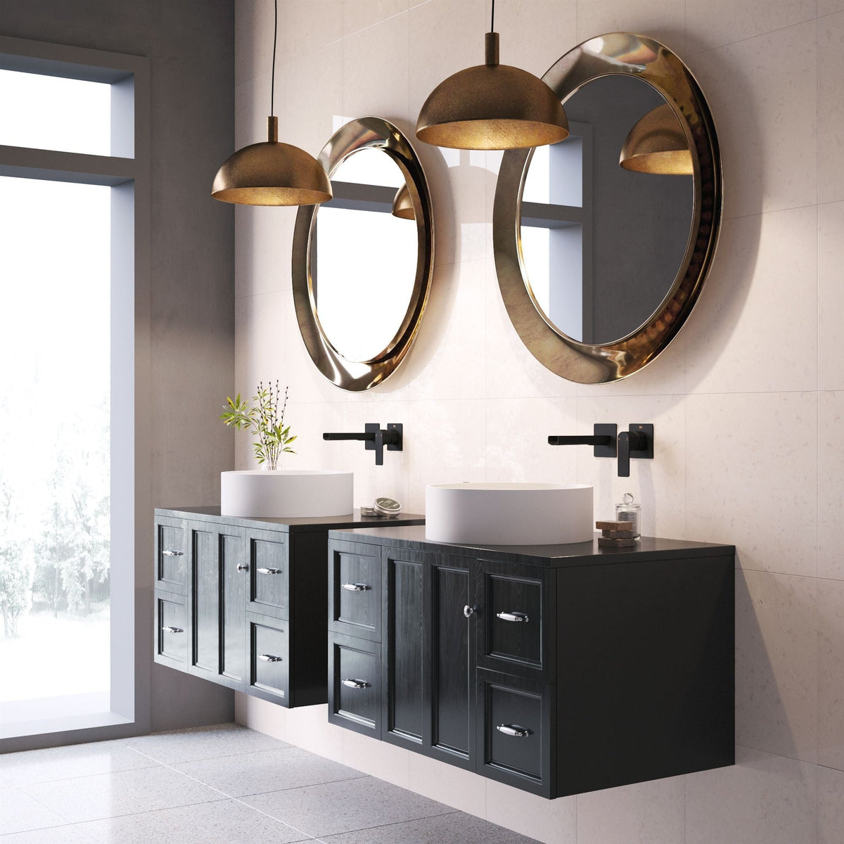 Anvil Matte Stone Round Composite Vessel Bathroom Sink/Basin with Deep Bowl, White R5I1 - product image 4