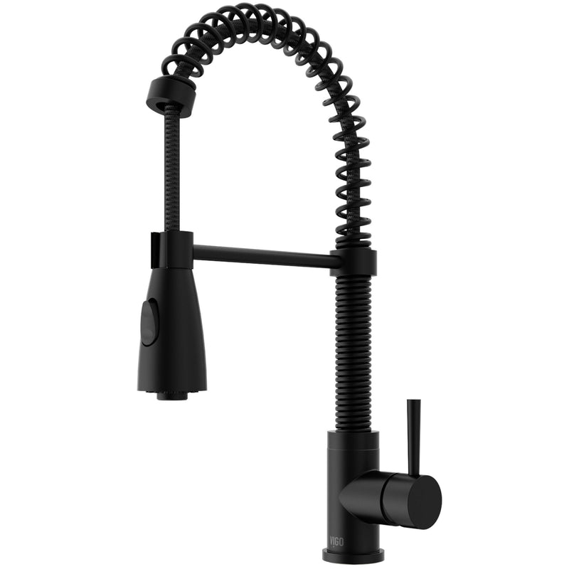 Brant Single Handle Pull Down Sprayer Kitchen Faucet, Matte Black I4C0