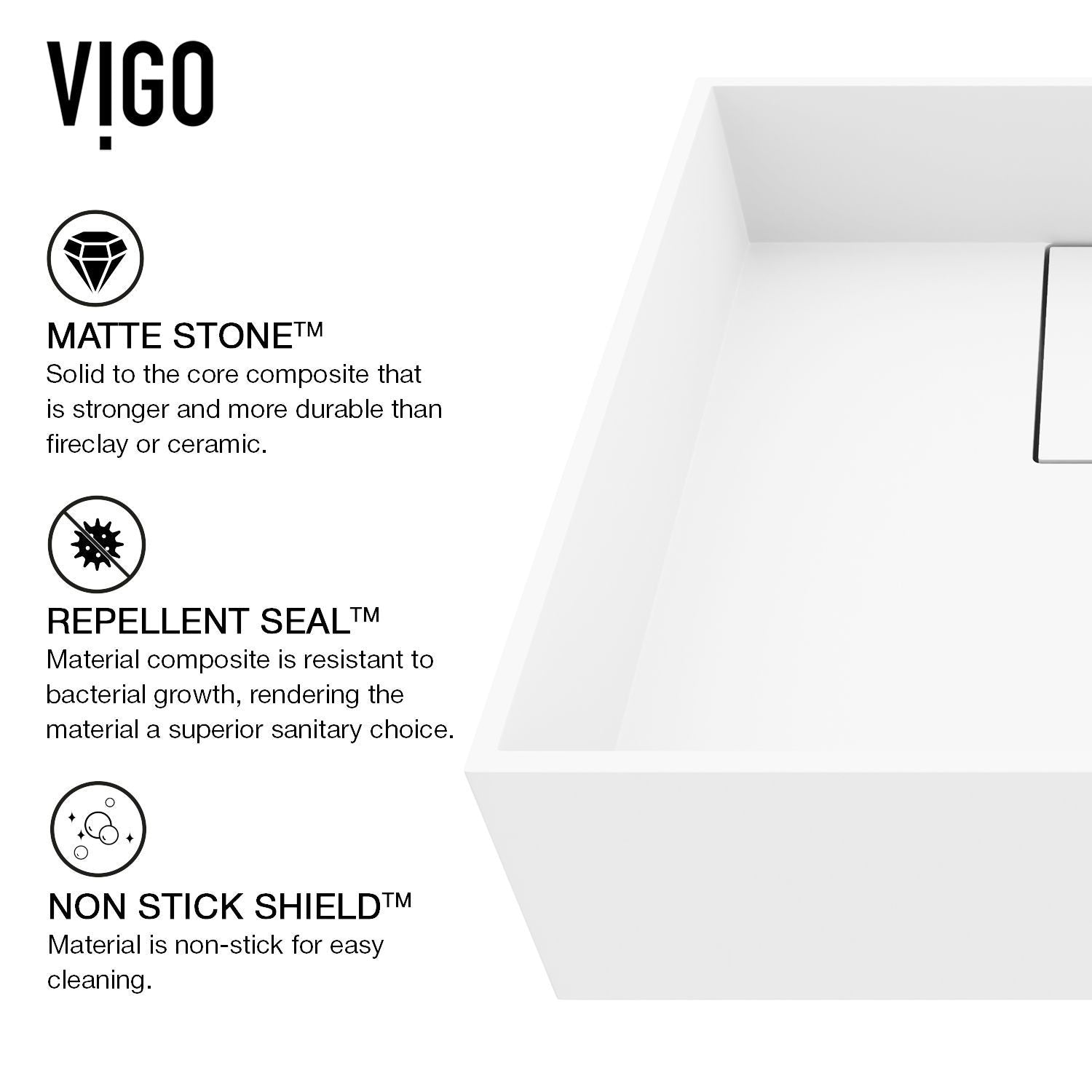 Bryant MatteStone 15x15-in Deep White Bathroom Sink/Basin with Square Vessel H6O4 - product image 3