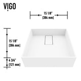 Bryant MatteStone 15x15-in Deep White Bathroom Sink/Basin with Square Vessel H6O4 - product image 4
