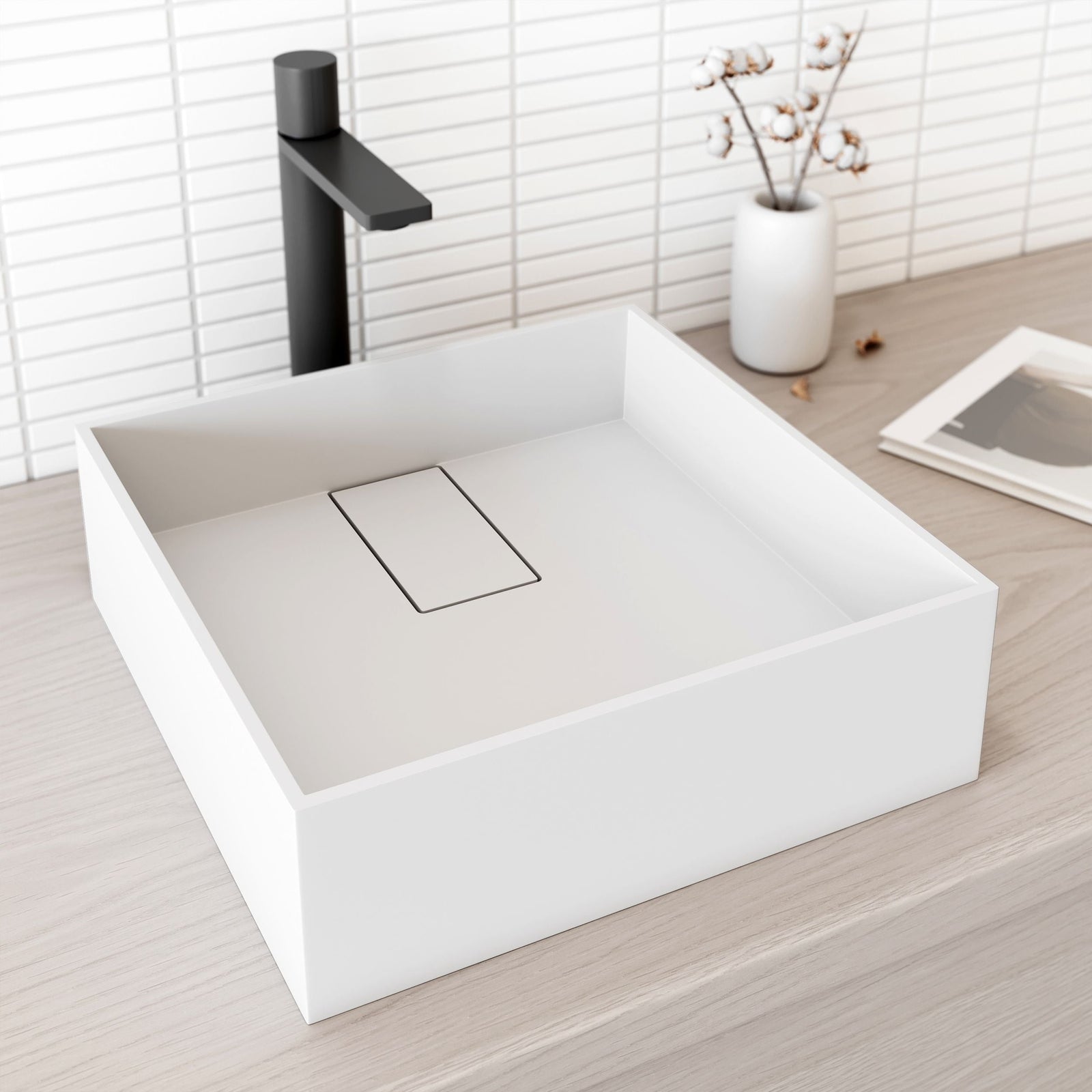 Bryant MatteStone 15x15-in Deep White Bathroom Sink/Basin with Square Vessel H6O4 - product image 7
