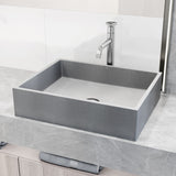 Coca Gothic ConcretoStone 19x15-in Deep Grey Bathroom Sink/Basin with Rectangular Vessel H9O9 - product image 5