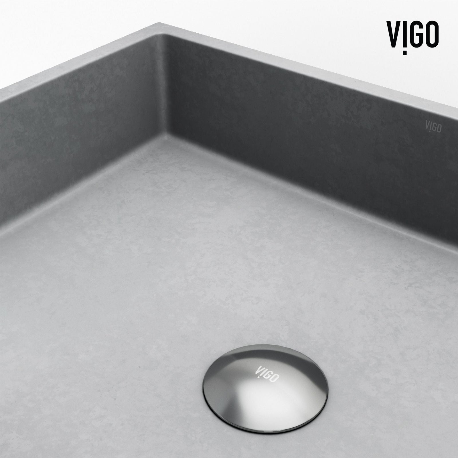 Coca Gothic ConcretoStone 19x15-in Deep Grey Bathroom Sink/Basin with Rectangular Vessel H9O9 - product image 8