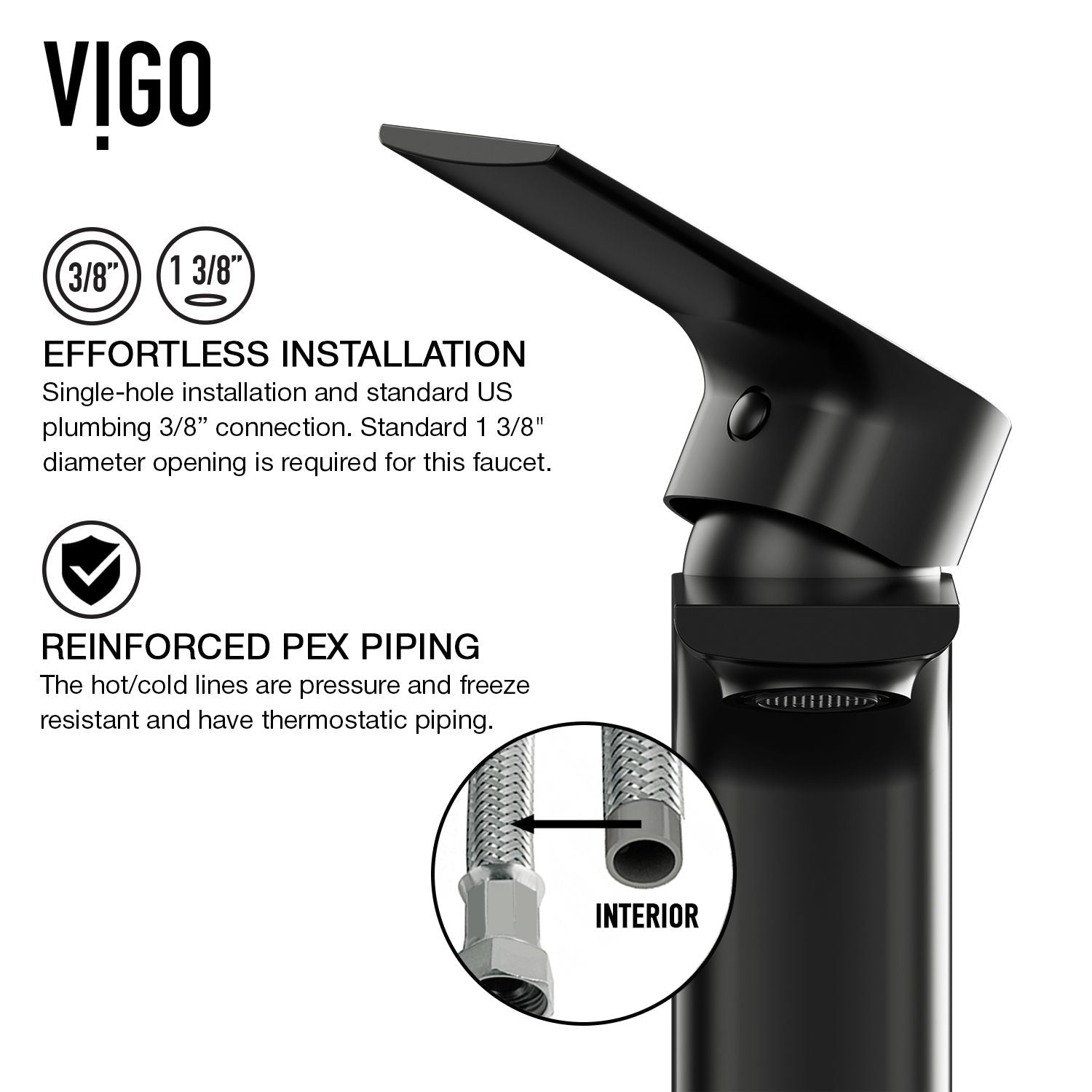 Davidson Single Handle Single Hole Bathroom Sink Faucet, WaterSense Certified, Matte Black I5E9 - product image 8