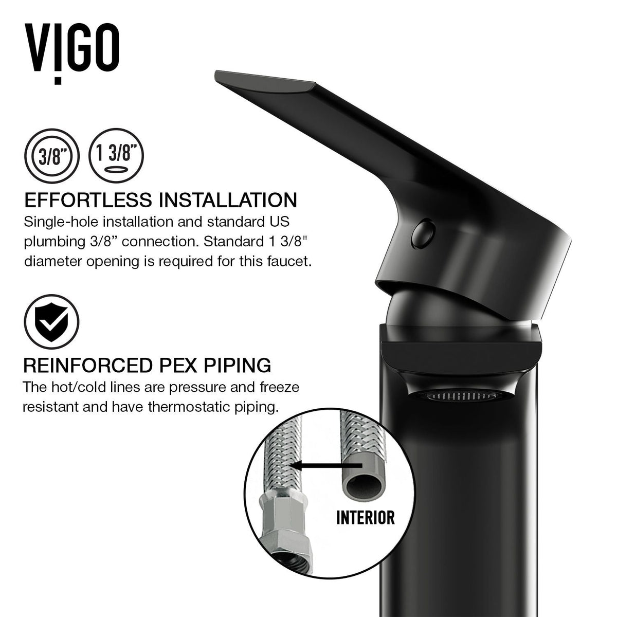 Davidson Single Handle Single Hole Bathroom Sink Faucet, WaterSense Certified, Matte Black F0S0 - product image 8