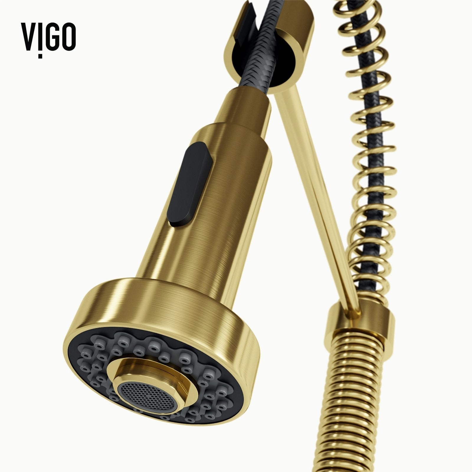 Edison Single Handle Pull Down Sprayer Kitchen Faucet, Matte Gold N8S3 - product image 3
