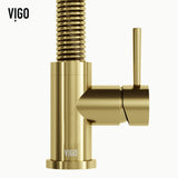 Edison Single Handle Pull Down Sprayer Kitchen Faucet, Matte Gold N8S3 - product image 4