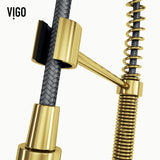Edison Single Handle Pull Down Sprayer Kitchen Faucet, Matte Gold N8S3 - product image 5