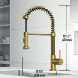 Edison Single Handle Pull Down Sprayer Kitchen Faucet, Matte Gold N8S3 - product image 8