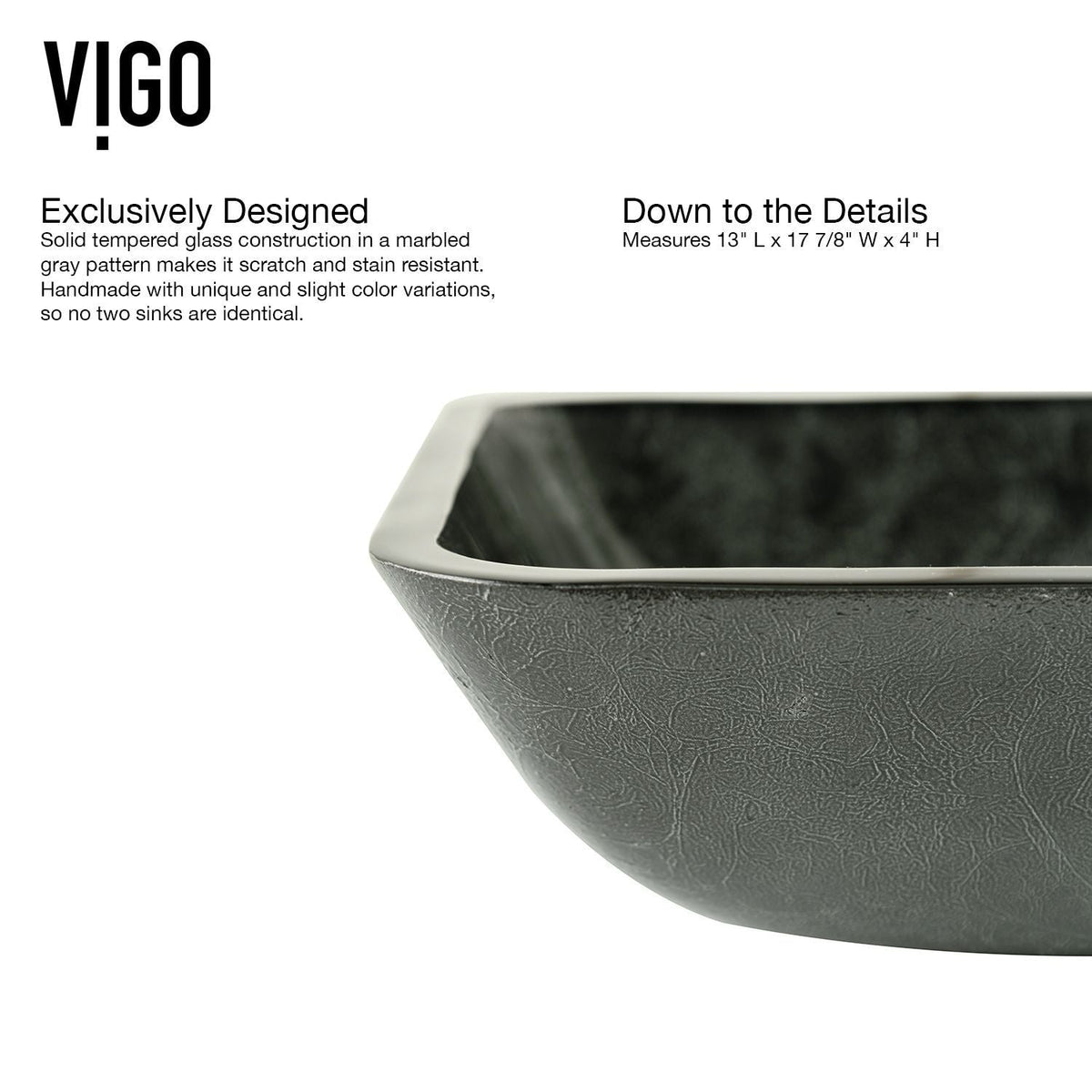Glass Grey Onyx Bathroom Sink/Basin Set with Matte Gold Lexington Faucet and Rectangular Vessel T8C6 - product image 3