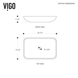 Glass Rectangular Vessel Bathroom Sink/Basin with Rounded Edges & Deep Bowl, Gold H6U8 - product image 7