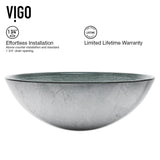 Glass Simply Silver Bathroom Sink/Basin Set with Duris Faucet and Round Vessel I4S3 - product image 8