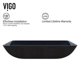 Glass Turquoise Water Bathroom Sink/Basin Set with Niko Faucet and Rectangular Vessel K9Y5 - product image 5