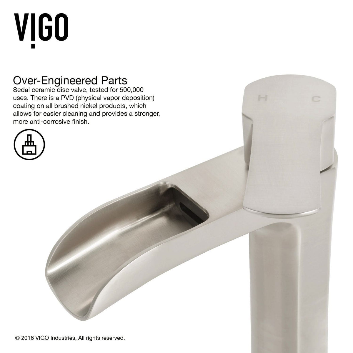 Hibiscus MatteStone White Bathroom Sink/Basin Set with Niko Faucet and Square Composite Vessel V9Q8 - product image 4
