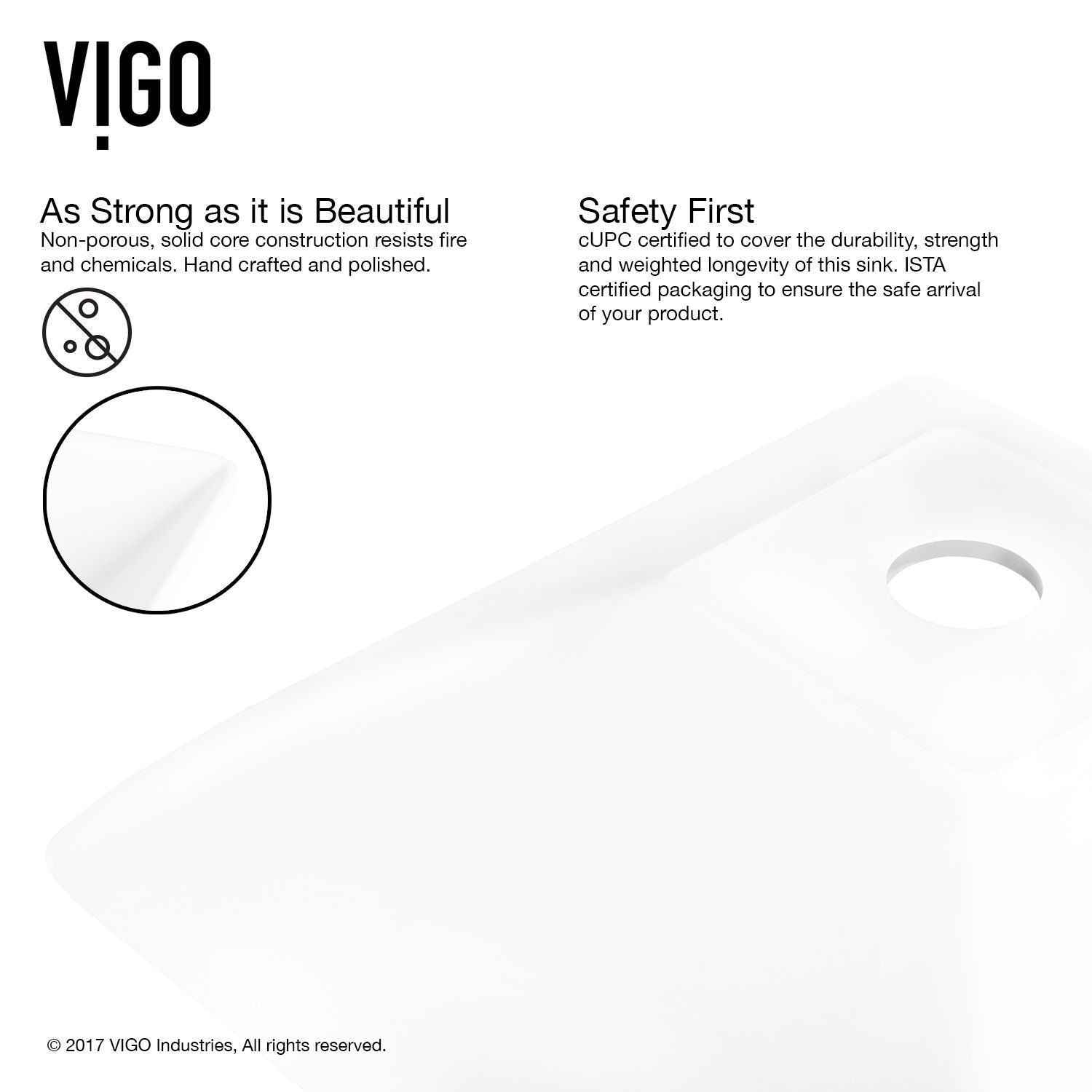 Hibiscus MatteStone White Bathroom Sink/Basin Set with Niko Faucet and Square Composite Vessel V9Q8 - product image 5