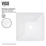 Hibiscus MatteStone White Bathroom Sink/Basin Set with Niko Faucet and Square Composite Vessel V9Q8 - product image 7
