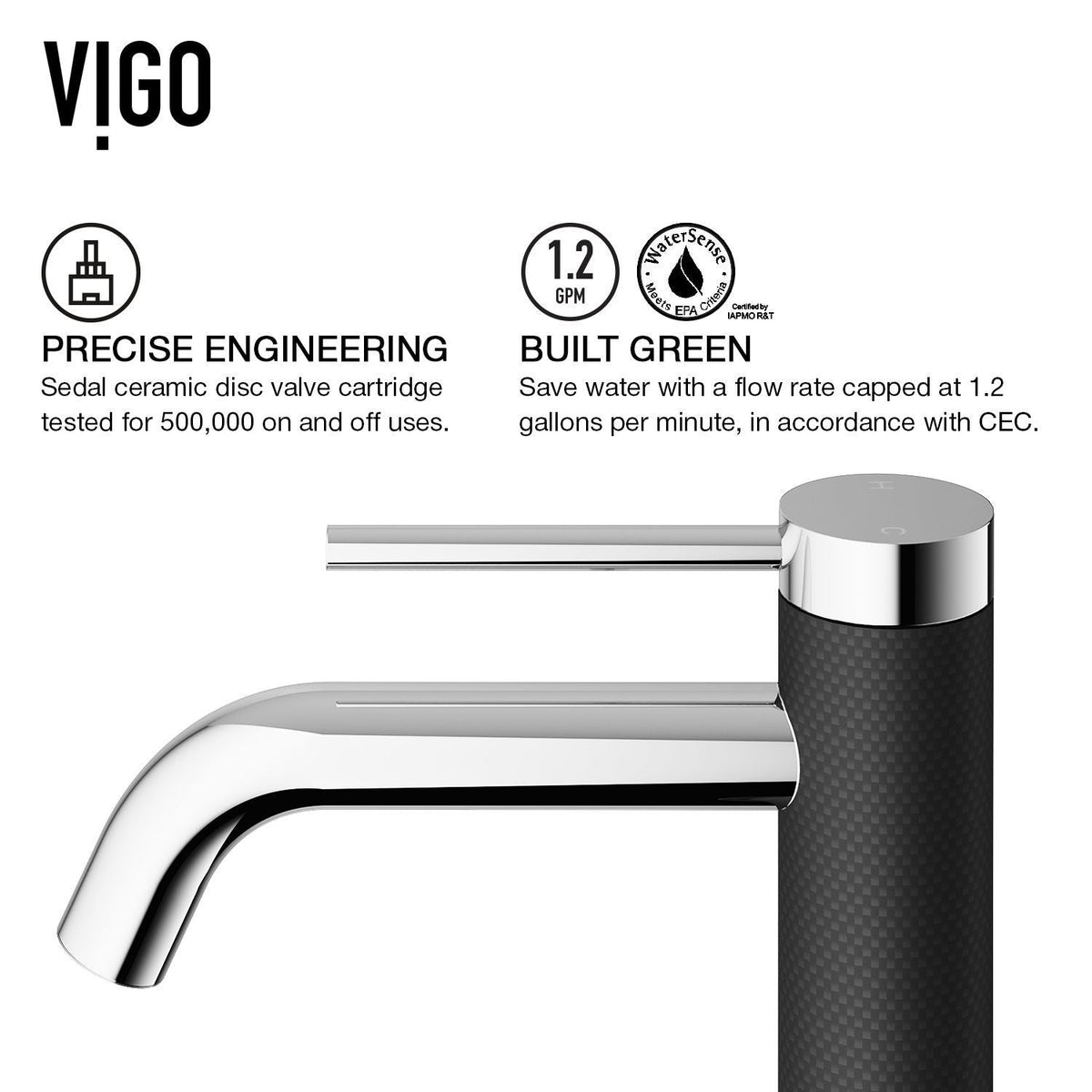 Lexington Single Handle Vessel Sink Bathroom Faucet with cFiber© Body, Chrome U3R6 - product image 4