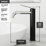 Lexington Single Handle Vessel Sink Bathroom Faucet with cFiber© Body, Chrome U3R6 - product image 8