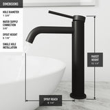 Lexington Single Handle Vessel Sink Bathroom Faucet with cFiber© Body, Matte Black Z3T6 - product image 7