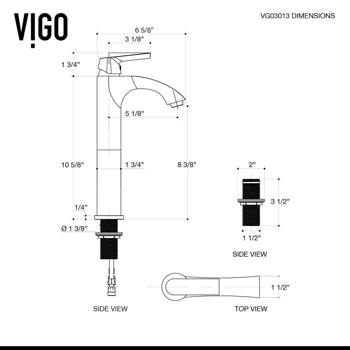 Linus Single Handle Vessel Single Hole Bathroom Sink Faucet, Matte Black W0U0 - product image 5