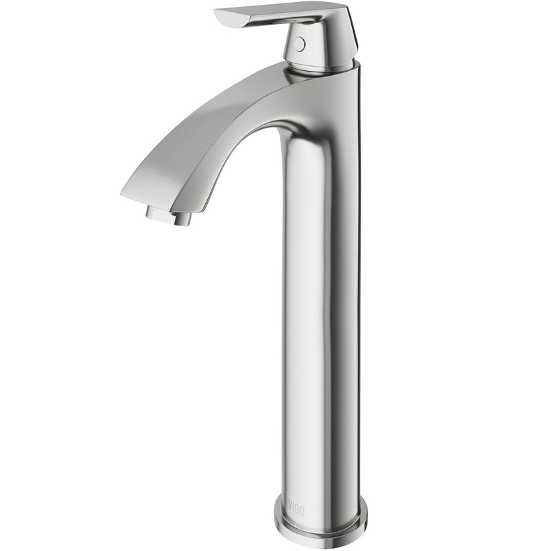 Linus Single Handle Vessel Sink Bathroom Faucet, Brushed Nickel Q3P8