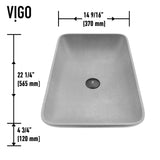 Lorca Gothic ConcretoStone 22x15-in Deep Grey Bathroom Sink/Basin with Rectangular Vessel B8E8 - product image 2