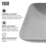 Lorca Gothic ConcretoStone 22x15-in Deep Grey Bathroom Sink/Basin with Rectangular Vessel B8E8 - product image 4