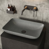 Lorca Gothic ConcretoStone 22x15-in Deep Grey Bathroom Sink/Basin with Rectangular Vessel B8E8 - product image 5