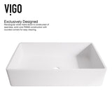 Magnolia MatteStone White Bathroom Sink/Basin Set with Lexington Faucet and Rectangular Composite Vessel R1E6 - product image 8