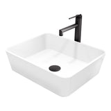 Marigold MatteStone Matte White Bathroom Sink/Basin Set with Sterling Faucet and Rectangular Composite Vessel A4G2 - product image 1