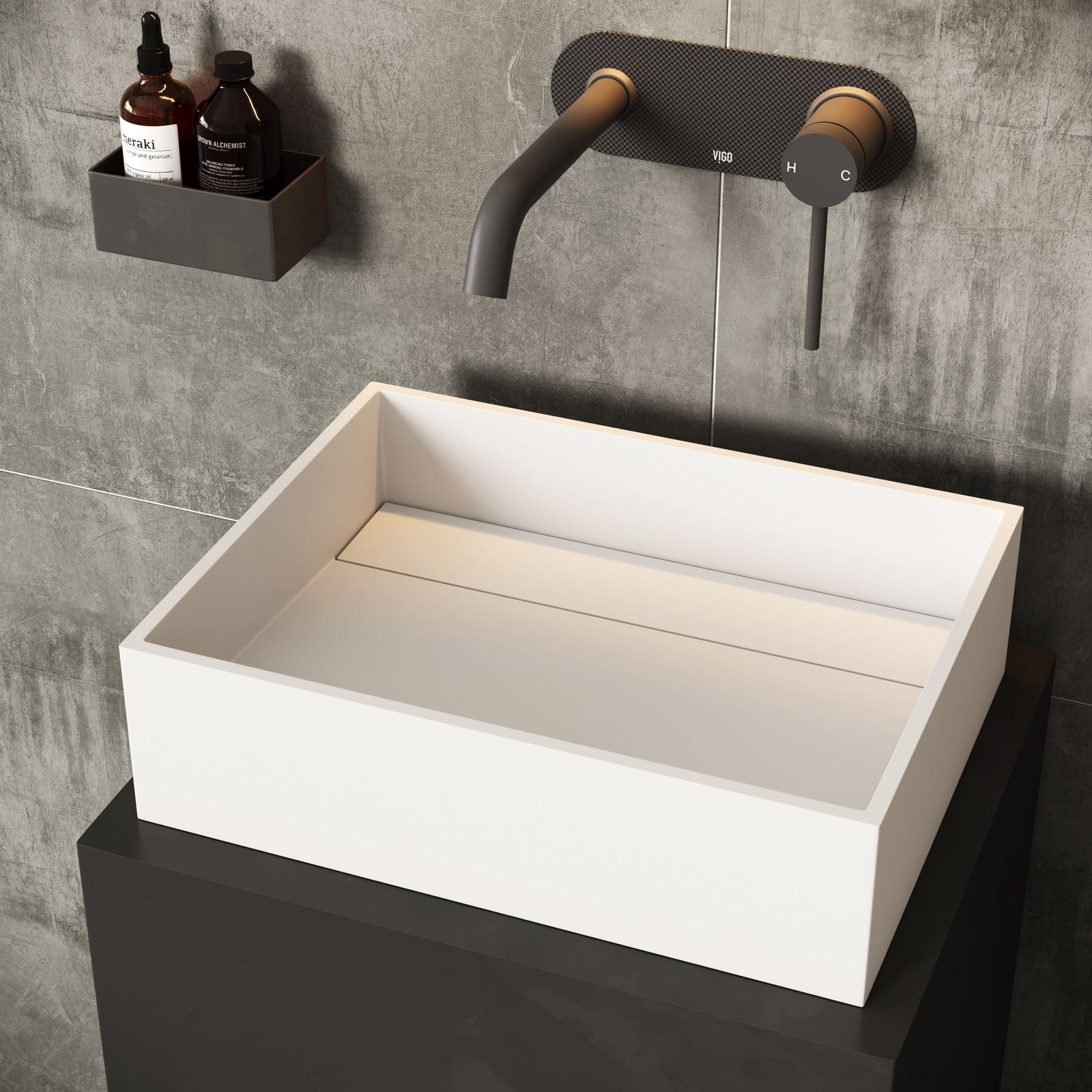 Montauk MatteStone 18x13-in Deep White Bathroom Sink/Basin with Rectangular Vessel H1J7 - product image 8