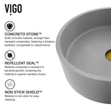 Palermo Gothic ConcretoStone Ash Grey Bathroom Sink/Basin Set with Niko Faucet and Round Vessel E9M7 - product image 7