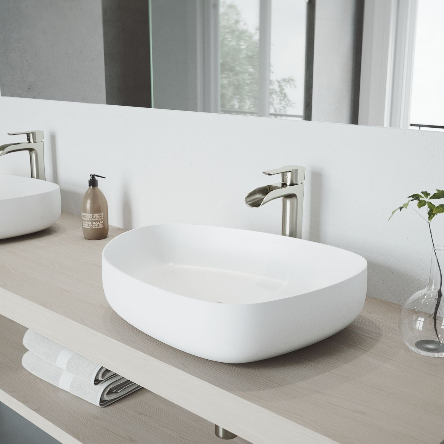 Peony Matte Stone Novelty Composite Vessel Bathroom Sink/Basin with Deep Bowl, White V7I9 - product image 7