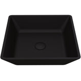 Roma Glass Square Vessel Bathroom Sink/Basin with Rounded Edges & Deep Bowl, Black X6O4 - product image 1