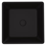 Roma Glass Square Vessel Bathroom Sink/Basin with Rounded Edges & Deep Bowl, Black X6O4 - product image 2