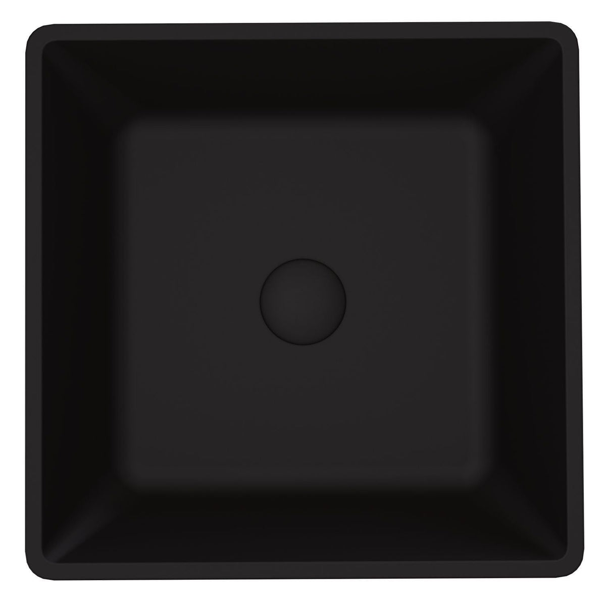 Roma Glass Square Vessel Bathroom Sink/Basin with Rounded Edges & Deep Bowl, Black X6O4 - product image 2