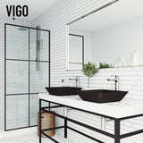 Roma Glass Square Vessel Bathroom Sink/Basin with Rounded Edges & Deep Bowl, Black X6O4 - product image 6