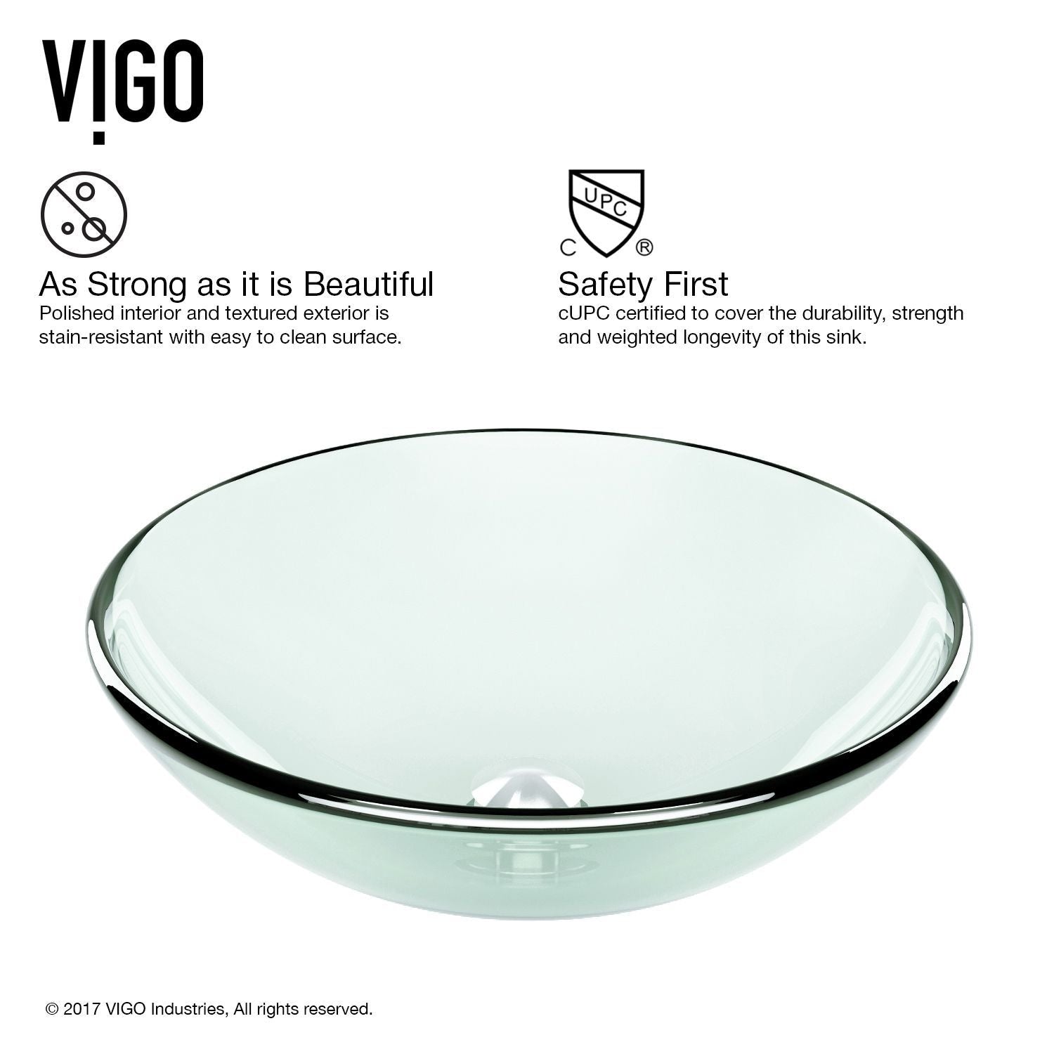 Round Glass Vessel Bathroom Sink/Basin with Repellent Seal Coating, Crystalline L6P1 - product image 5