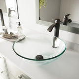 Round Glass Vessel Bathroom Sink/Basin with Repellent Seal Coating, Crystalline L6P1 - product image 6