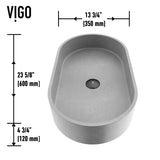 Sagrada Gothic ConcretoStone 24x14-in Deep Grey Bathroom Sink/Basin with Rectangular Vessel I4G9 - product image 2