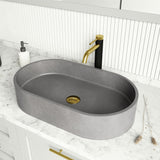 Sagrada Gothic ConcretoStone 24x14-in Deep Grey Bathroom Sink/Basin with Rectangular Vessel X8K9 - product image 5