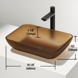 Sottile MatteShell Amber Bathroom Sink/Basin Set with Gotham Faucet and Glass Vessel M7Q6 - product image 3
