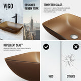 Sottile MatteShell Amber Bathroom Sink/Basin Set with Gotham Faucet and Glass Vessel M7Q6 - product image 6