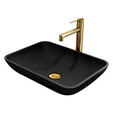 Sottile MatteShell Matte Black Bathroom Sink/Basin Set with Sterling Faucet and Glass Rectangular Vessel T2P9 - product image 1