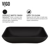Sottile MatteShell Matte Black Bathroom Sink/Basin Set with Sterling Faucet and Glass Rectangular Vessel T2P9 - product image 4