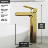 Sottile MatteShell White Bathroom Sink/Basin Set with Amada Faucet and Glass Rectangular Vessel V9E1 - product image 6