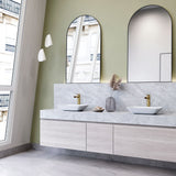 Sottile MatteShell White Bathroom Sink/Basin Set with Amada Faucet and Glass Rectangular Vessel V9E1 - product image 8