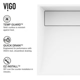 Starr Glass MatteStone White Bathroom Sink/Basin Set with Gotham Faucet and Rectangular Composite Vessel W5T8 - product image 5
